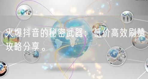 火爆抖音的秘密武器：低价高效刷赞攻略分享。