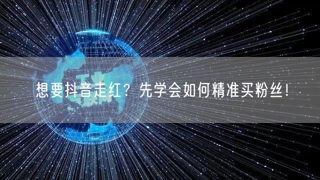 想要抖音走红？先学会如何精准买粉丝！