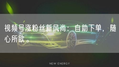 视频号涨粉丝新风尚：自助下单，随心所欲。