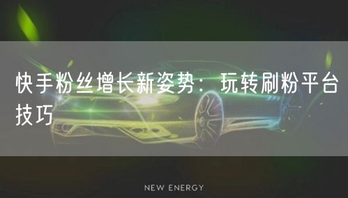 快手粉丝增长新姿势：玩转刷粉平台技巧