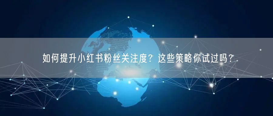 如何提升小红书粉丝关注度？这些策略你试过吗？