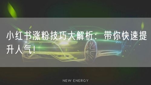 小红书涨粉技巧大解析：带你快速提升人气！