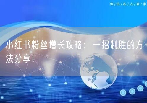 小红书粉丝增长攻略：一招制胜的方法分享！