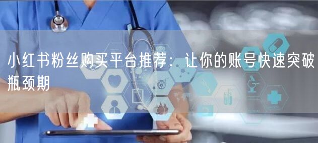小红书粉丝购买平台推荐：让你的账号快速突破瓶颈期