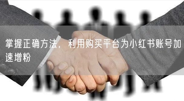 掌握正确方法，利用购买平台为小红书账号加速增粉