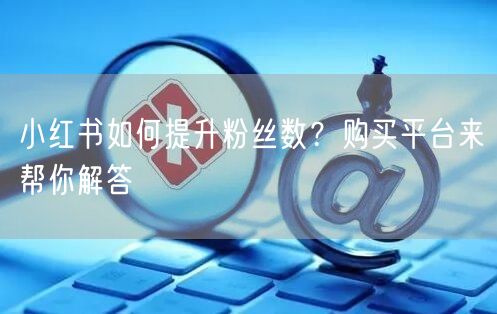 小红书如何提升粉丝数？购买平台来帮你解答