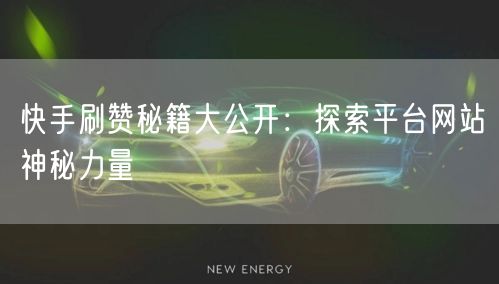 快手刷赞秘籍大公开：探索平台网站神秘力量