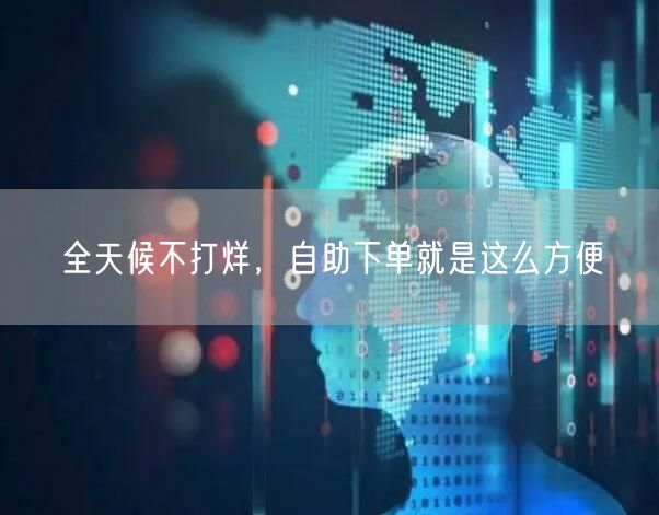全天候不打烊，自助下单就是这么方便