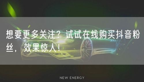 想要更多关注？试试在线购买抖音粉丝，效果惊人！