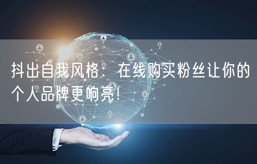 抖出自我风格：在线购买粉丝让你的个人品牌更响亮！