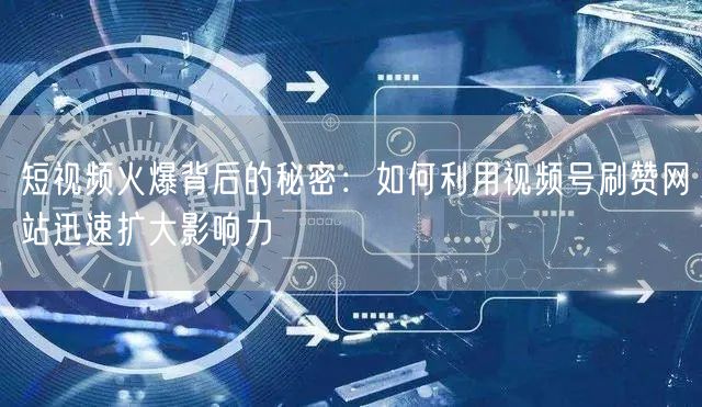 短视频火爆背后的秘密：如何利用视频号刷赞网站迅速扩大影响力