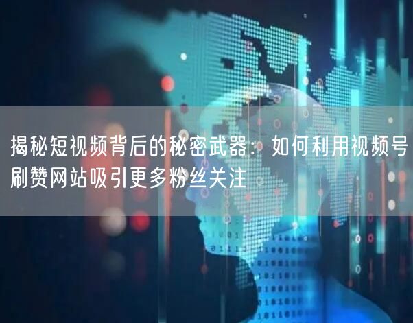 揭秘短视频背后的秘密武器：如何利用视频号刷赞网站吸引更多粉丝关注
