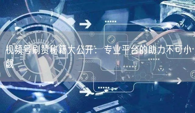 视频号刷赞秘籍大公开：专业平台的助力不可小觑